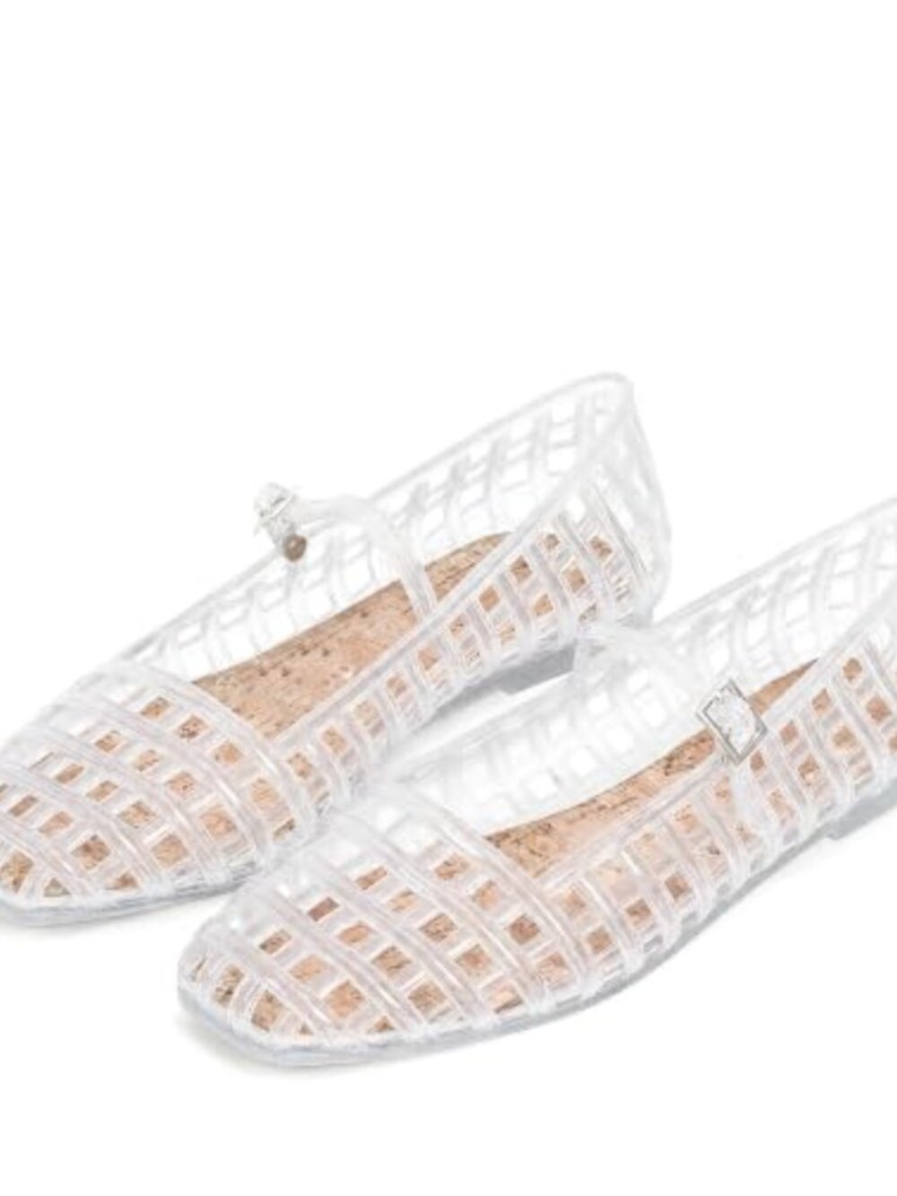 Jelly Mesh Ballet Flats Women Hollow Square Toe Sandals Summer Cute Mary Jane